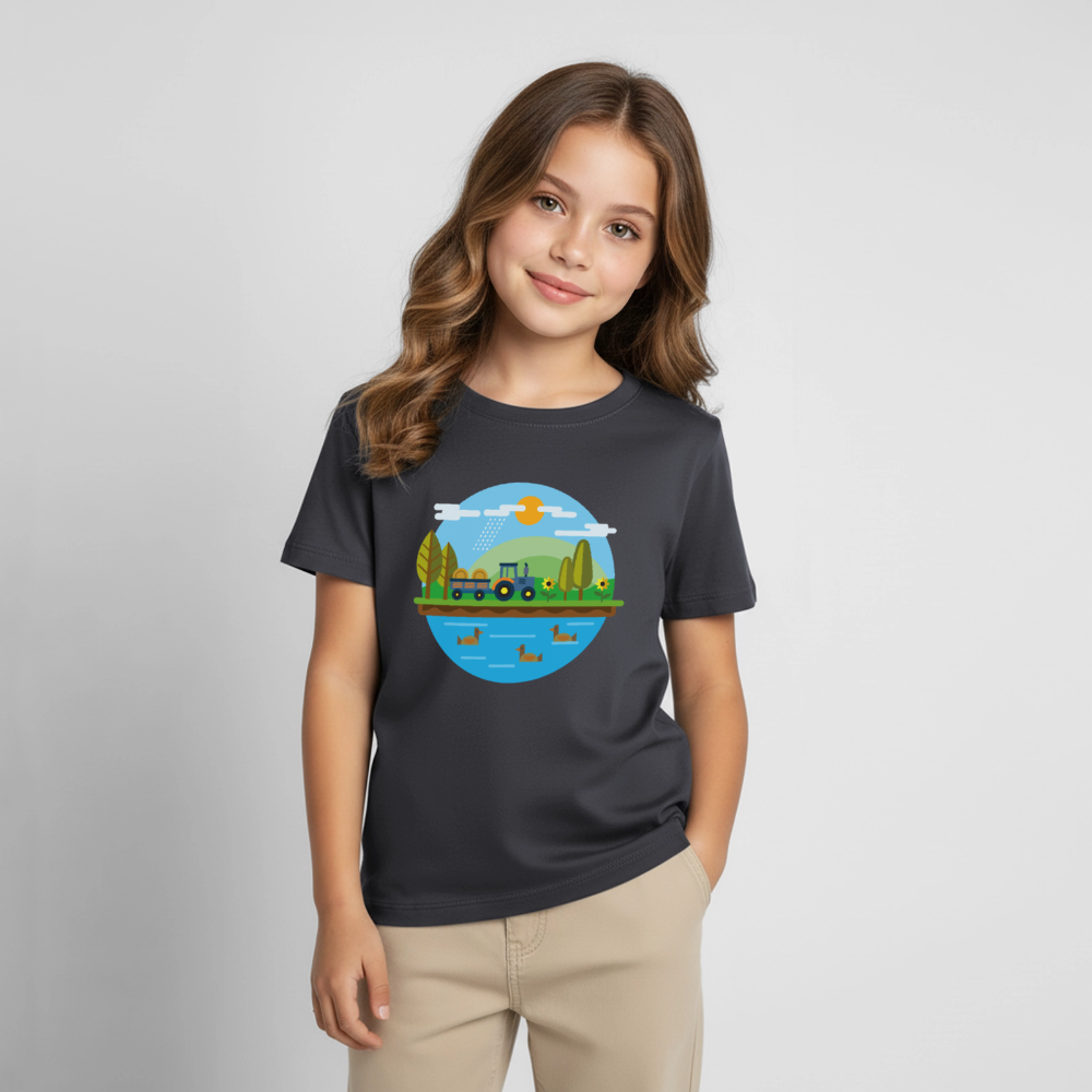 Bauernhof Kinder T-Shirt - dark grey