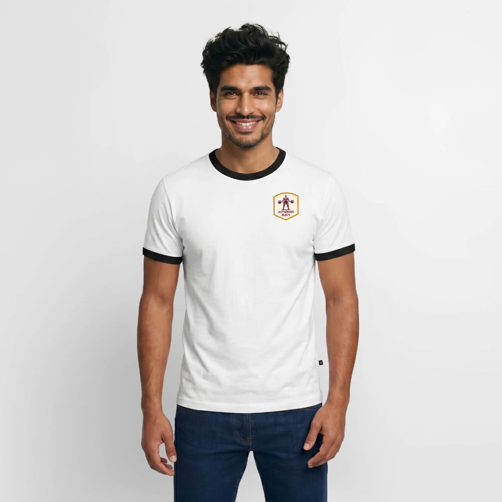 Fitness Man Kontrast T-Shirt - white/black