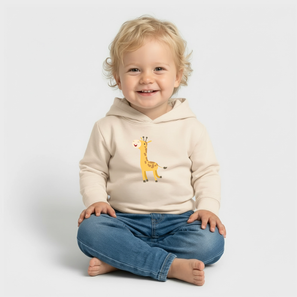 Giraffe Premium Baby Hoodie - soft Ecru