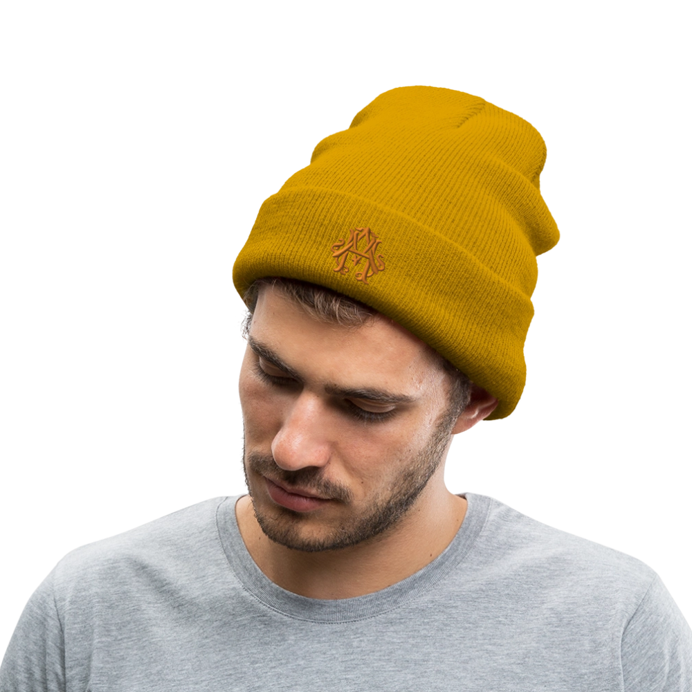 adligemotivations Logo Wintermütze - mustard yellow