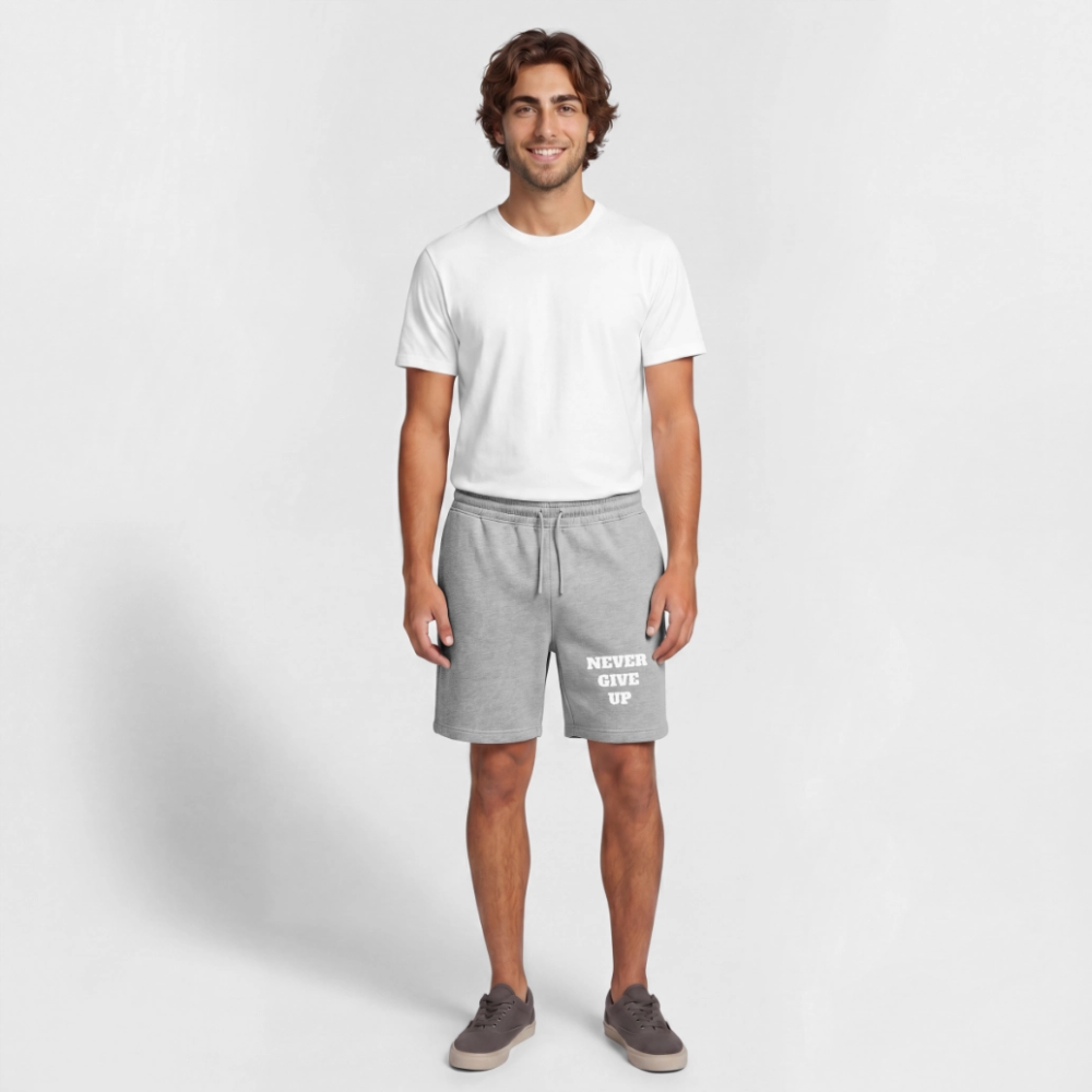NEVER GIVE UP Premium Short - heather grey