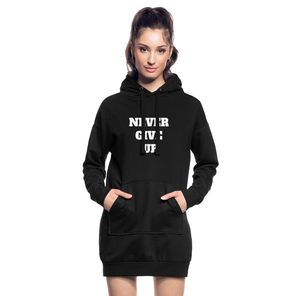 Never give up Hoodie-Kleid - black