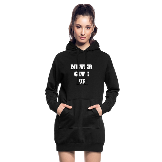 Never give up Hoodie-Kleid - black