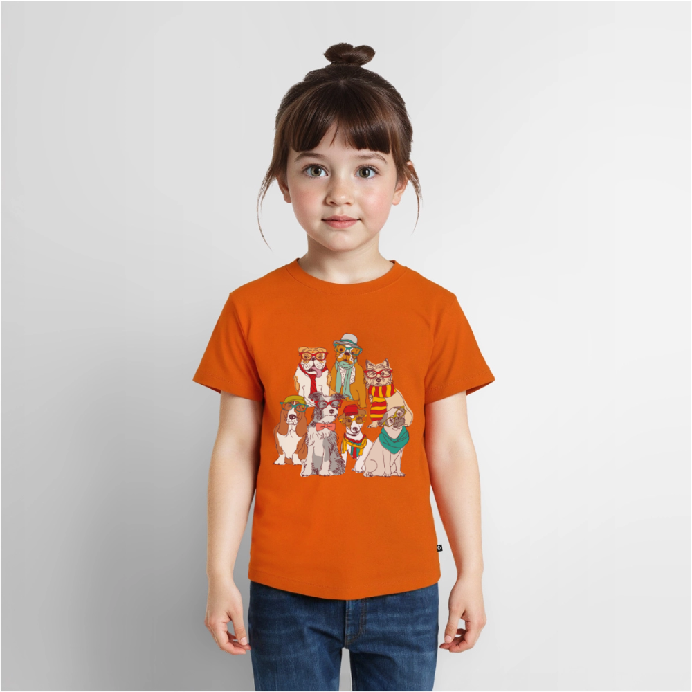 Hunde mit Brille Premium Kinder T-Shirt - orange 