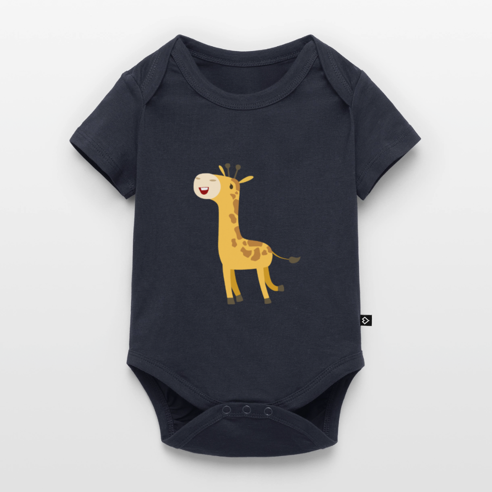 Giraffe Premium Baby Kurzarm-Body - navy