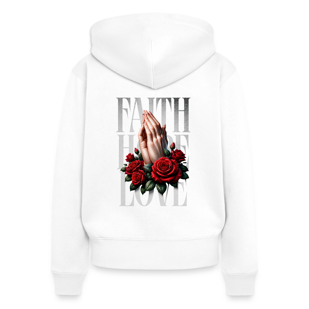FAITH, HOPE, LOVE Premium Kapuzenjacke - white