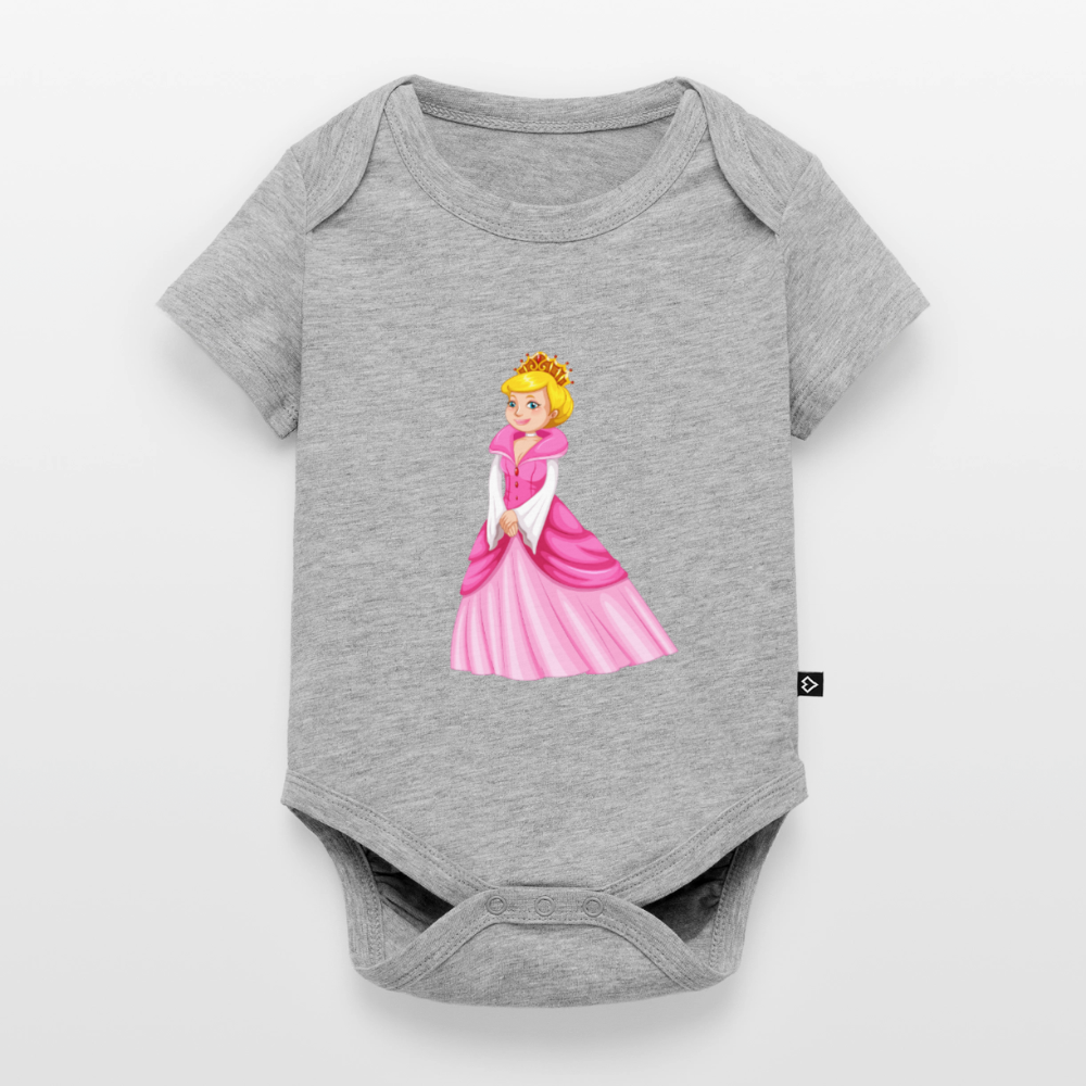Prinzessin Premium Baby Kurzarm-Body - heather grey
