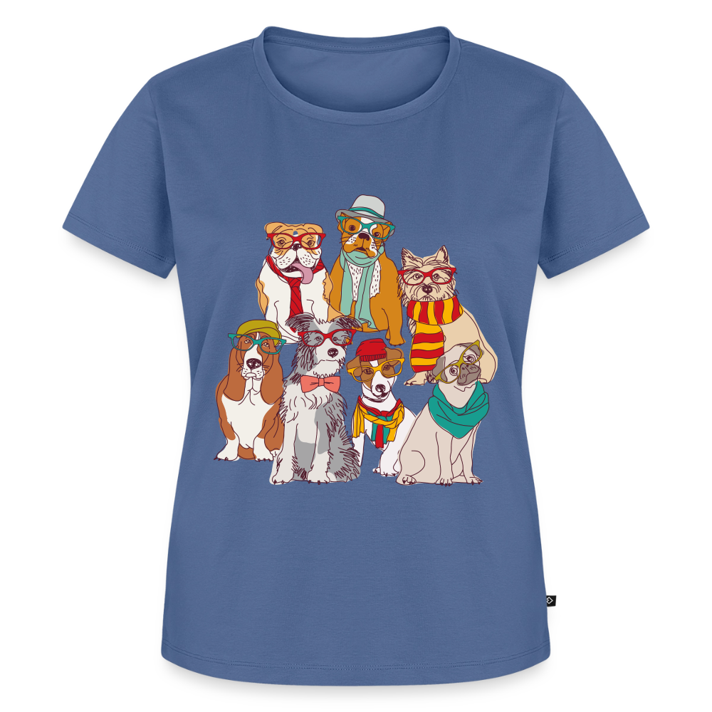 Hunde mit Brille Premium T-Shirt - stone blue