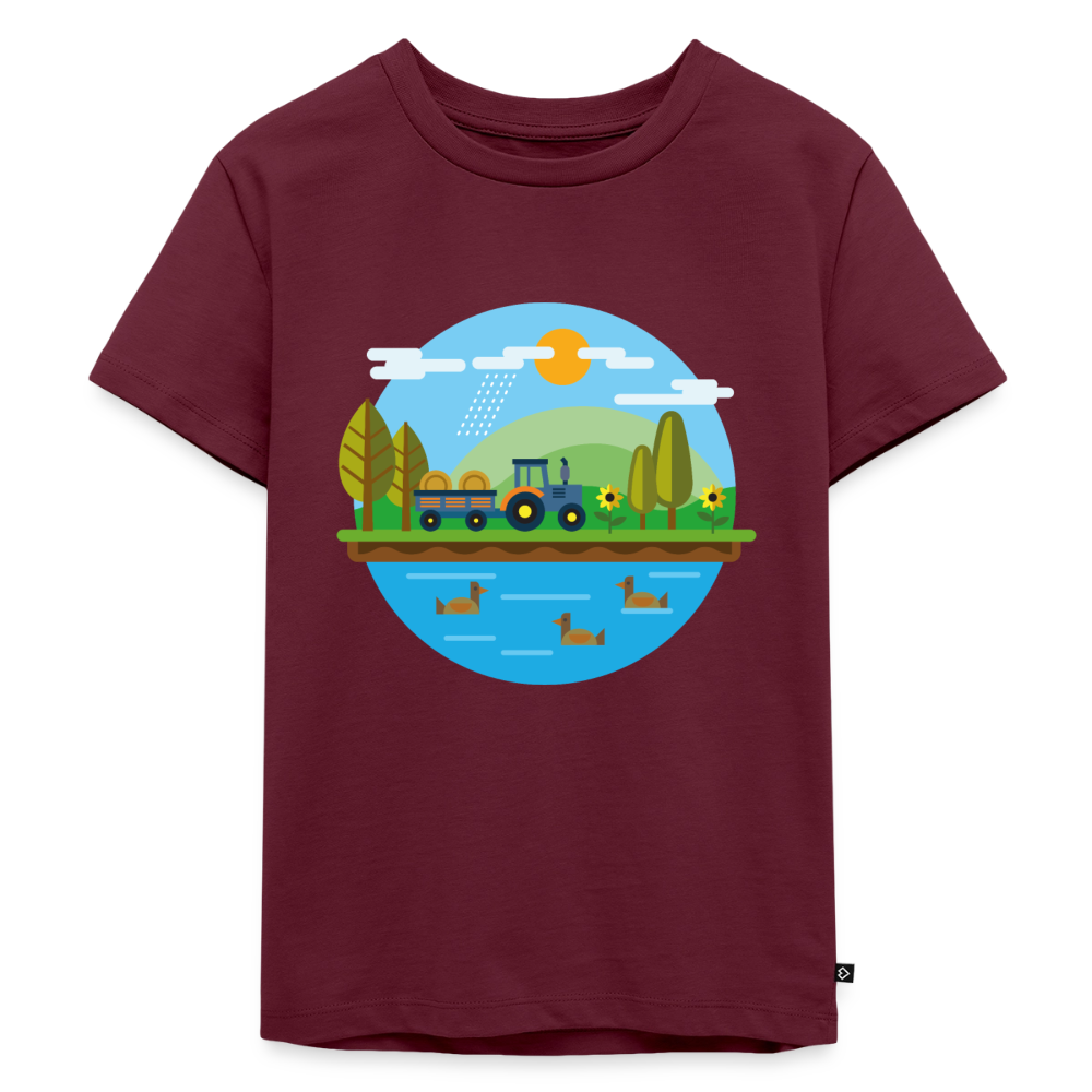 Bauernhof Premium Kinder T-Shirt - burgundy
