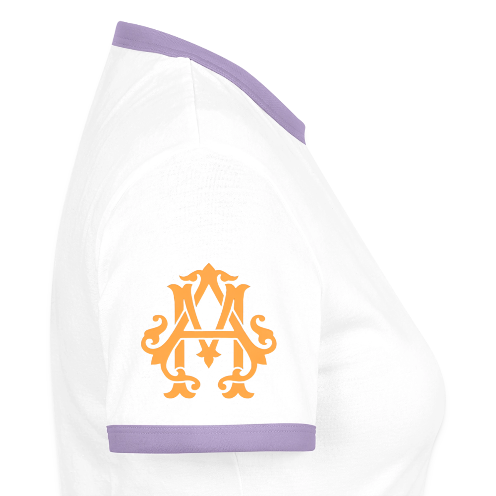 Fitness Girl Kontrast T-Shirt - white/lavender
