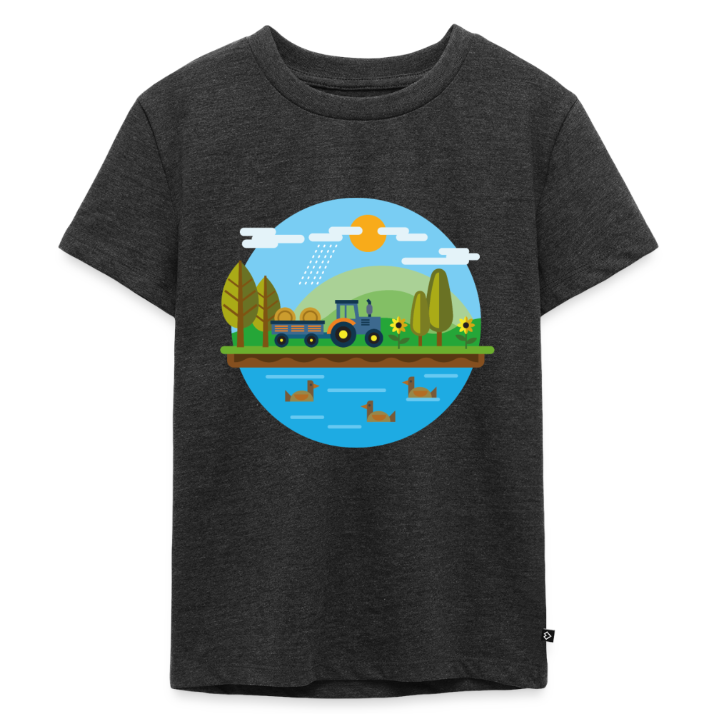 Bauernhof Premium Kinder T-Shirt - heather anthracite