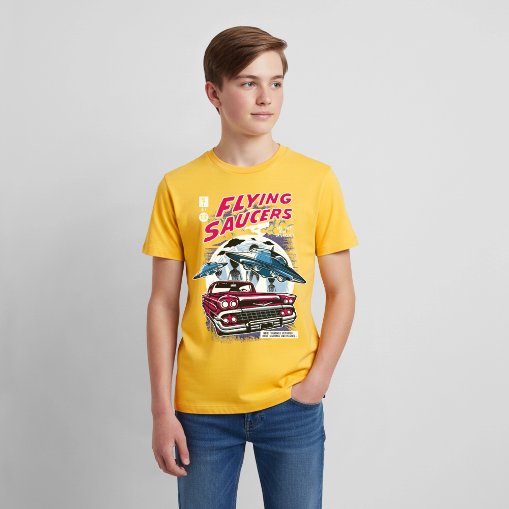 FLYING SAUCERS Premium Teenager T-Shirt - sun yellow