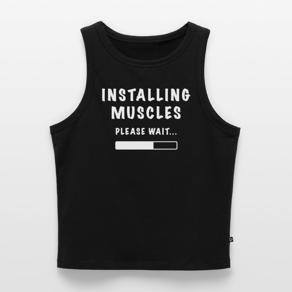 INSTALLING MUSCLES  Premium Cropped Tank Top - black