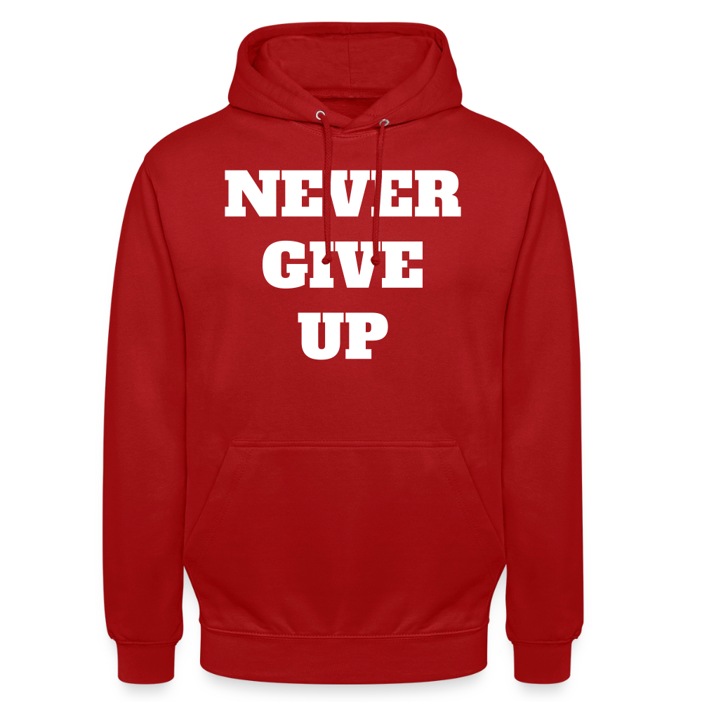 Never give up Hoodie - red