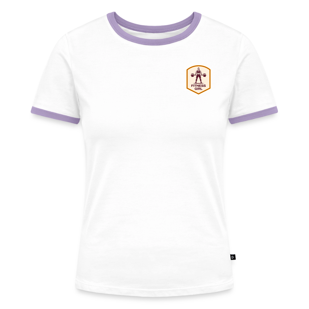 Fitness Girl Kontrast T-Shirt - white/lavender