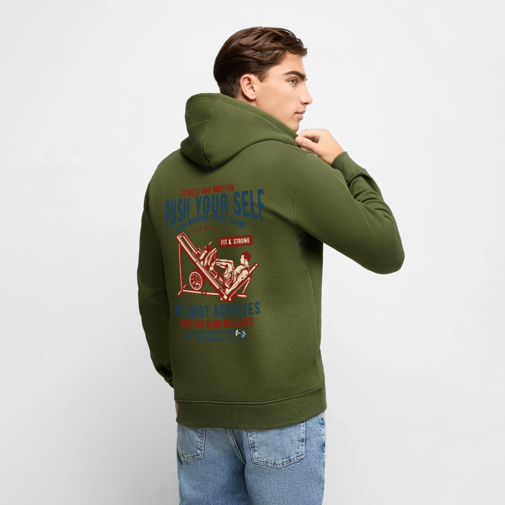 PUSH YOUR SELF Premium Hoodie - khaki