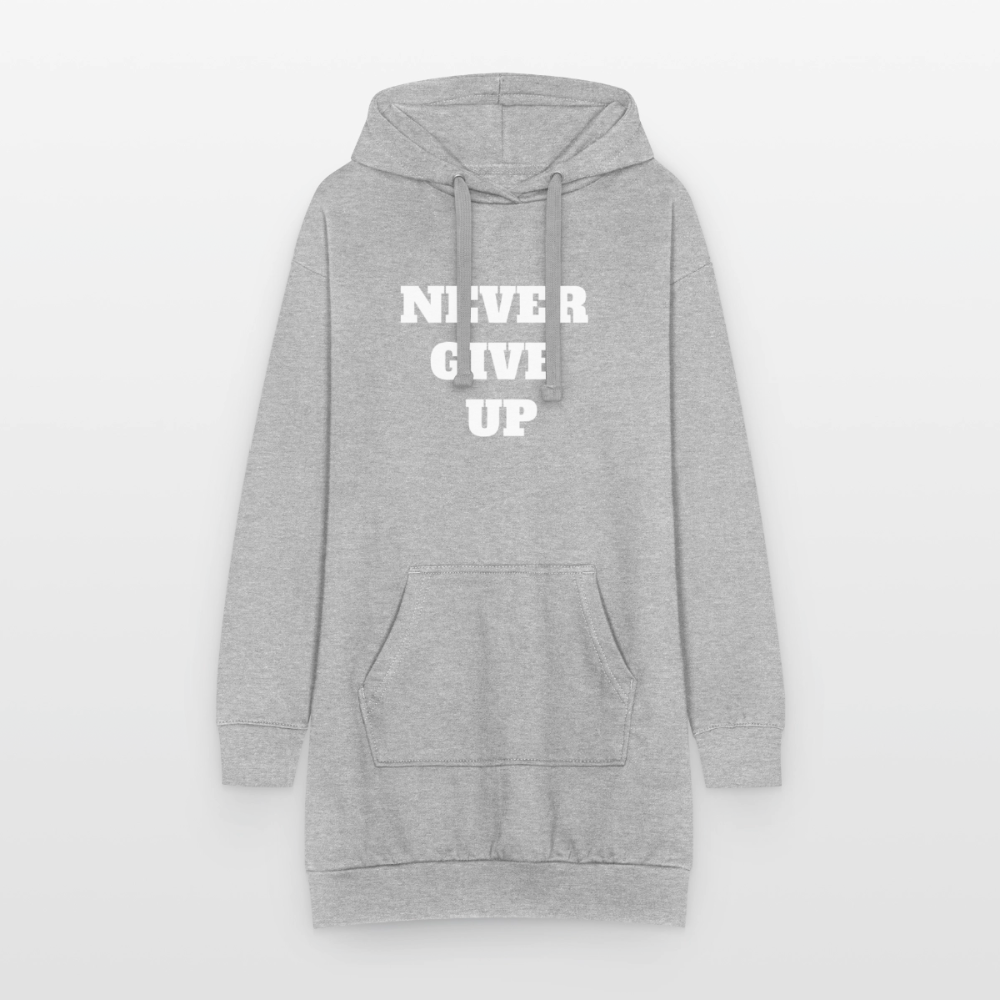 Never give up Hoodie Dress - heather grey
