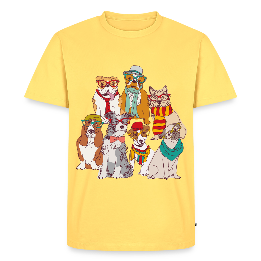 Hunde mit Brille Premium T-Shirt - sky yellow