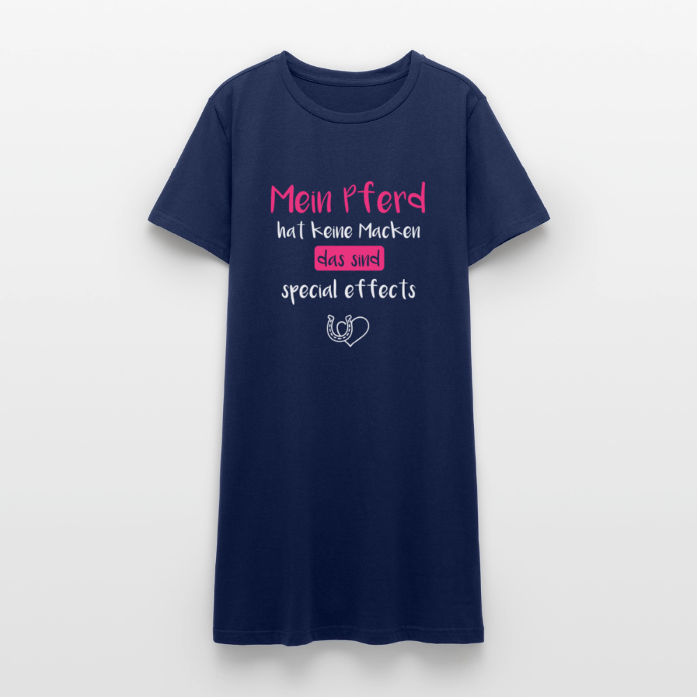 Lustiger Spruch T-Shirt Kleid - light navy