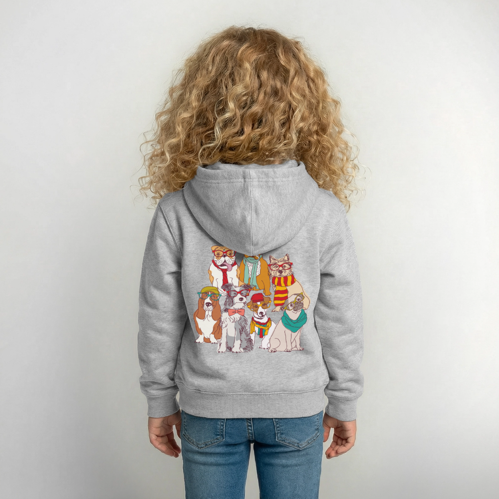 Hunde mit Brille Kinder Hoodie - light heather grey