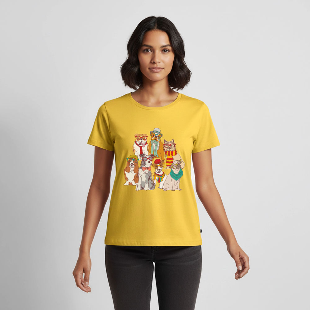 Hunde mit Brille Premium T-Shirt - sun yellow
