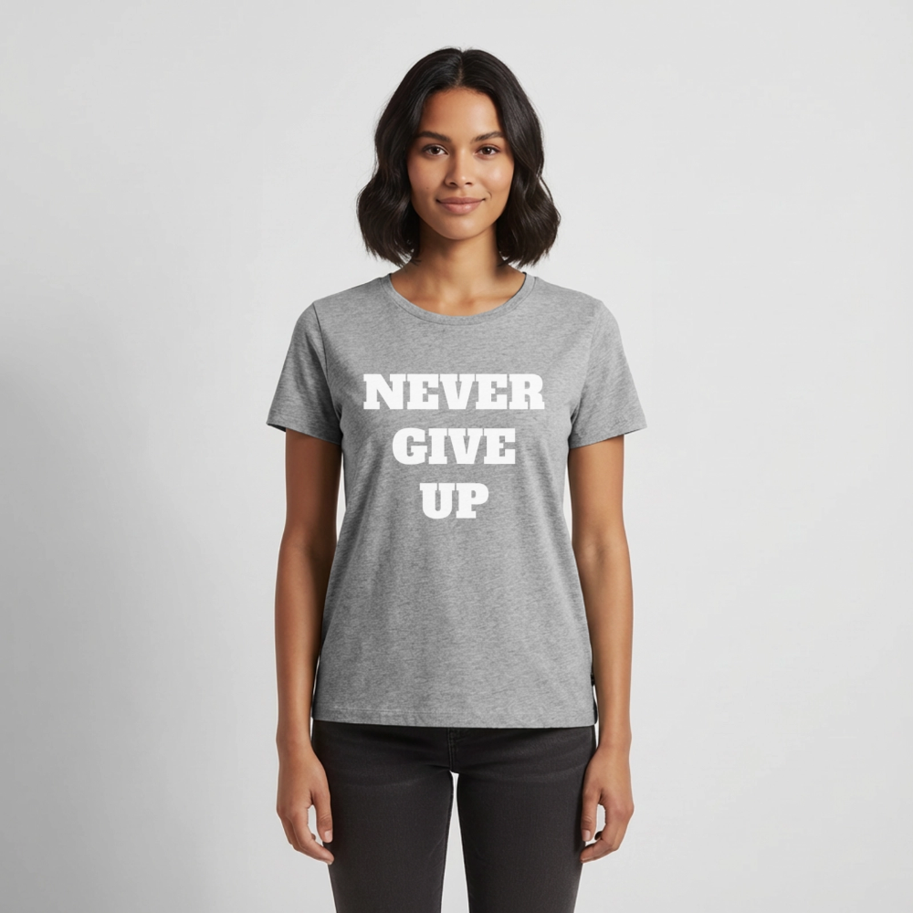Never give up Premium T-Shirt - heather grey