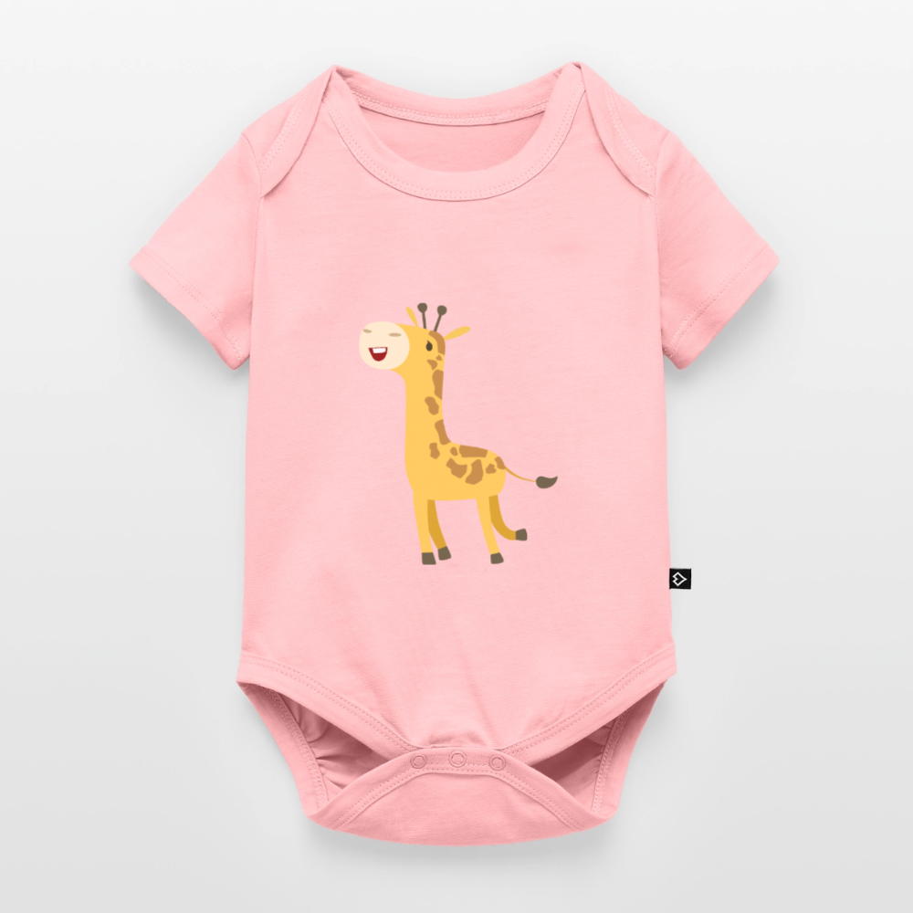 Giraffe Premium Baby Kurzarm-Body - rose