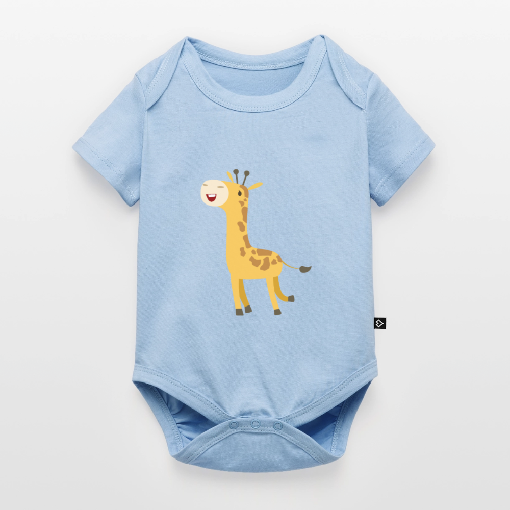 Giraffe Premium Baby Kurzarm-Body - light blue