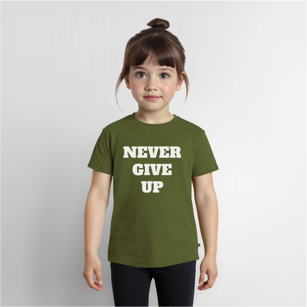 Never give up Premium Kinder T-Shirt - khaki