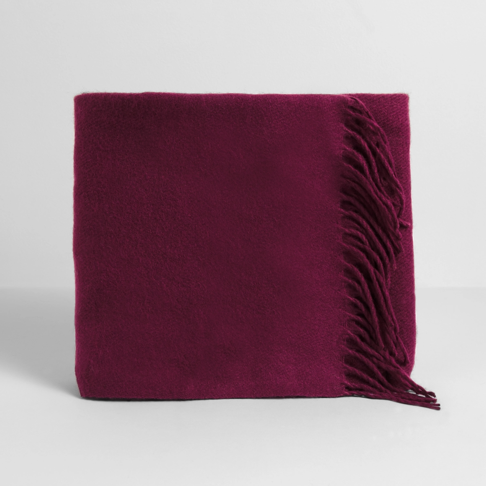 Winterschal mit Fransen - burgundy