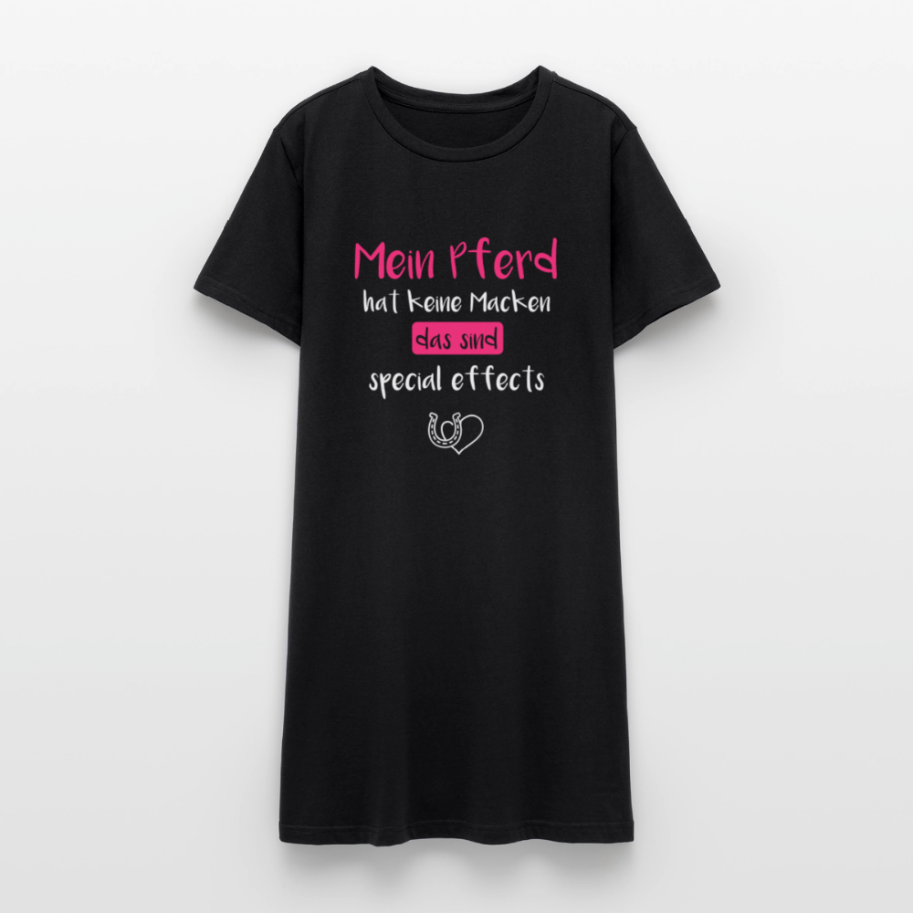 Lustiger Spruch T-Shirt Kleid - black
