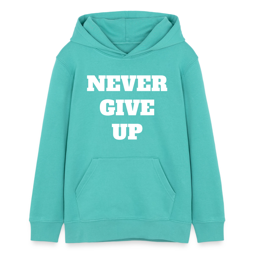 Never give up Premium Teenager Hoodie - pool blue
