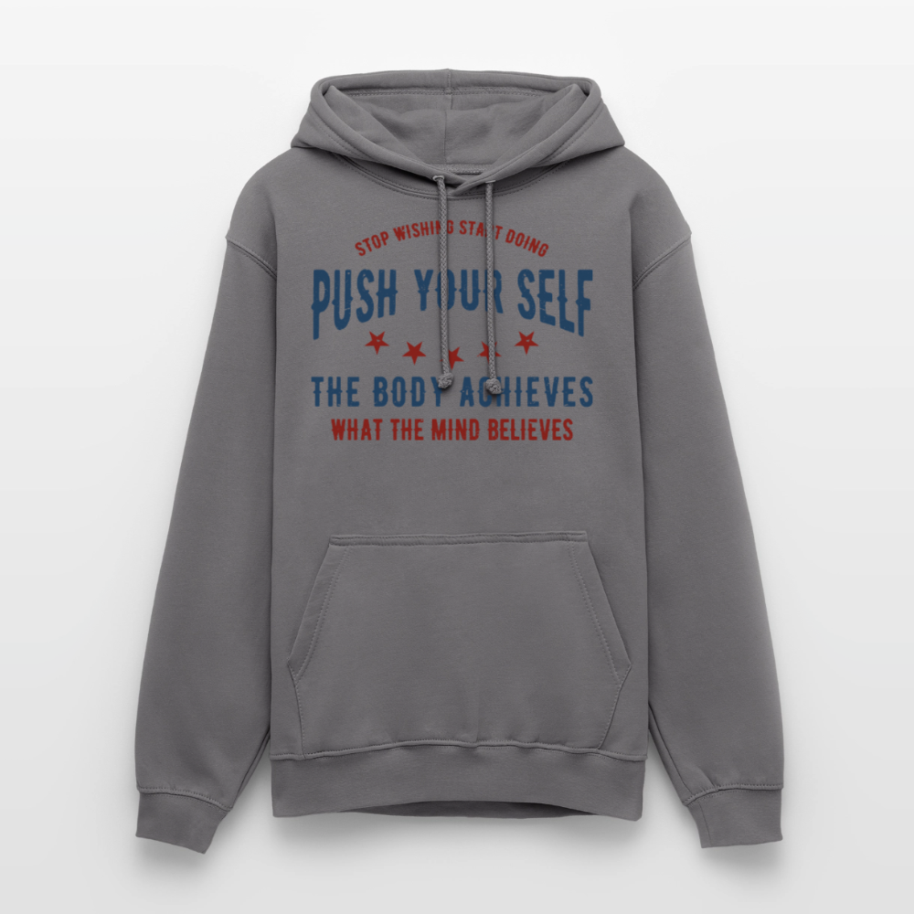 PUSH YOUR SELF Hoodie - elephant grey