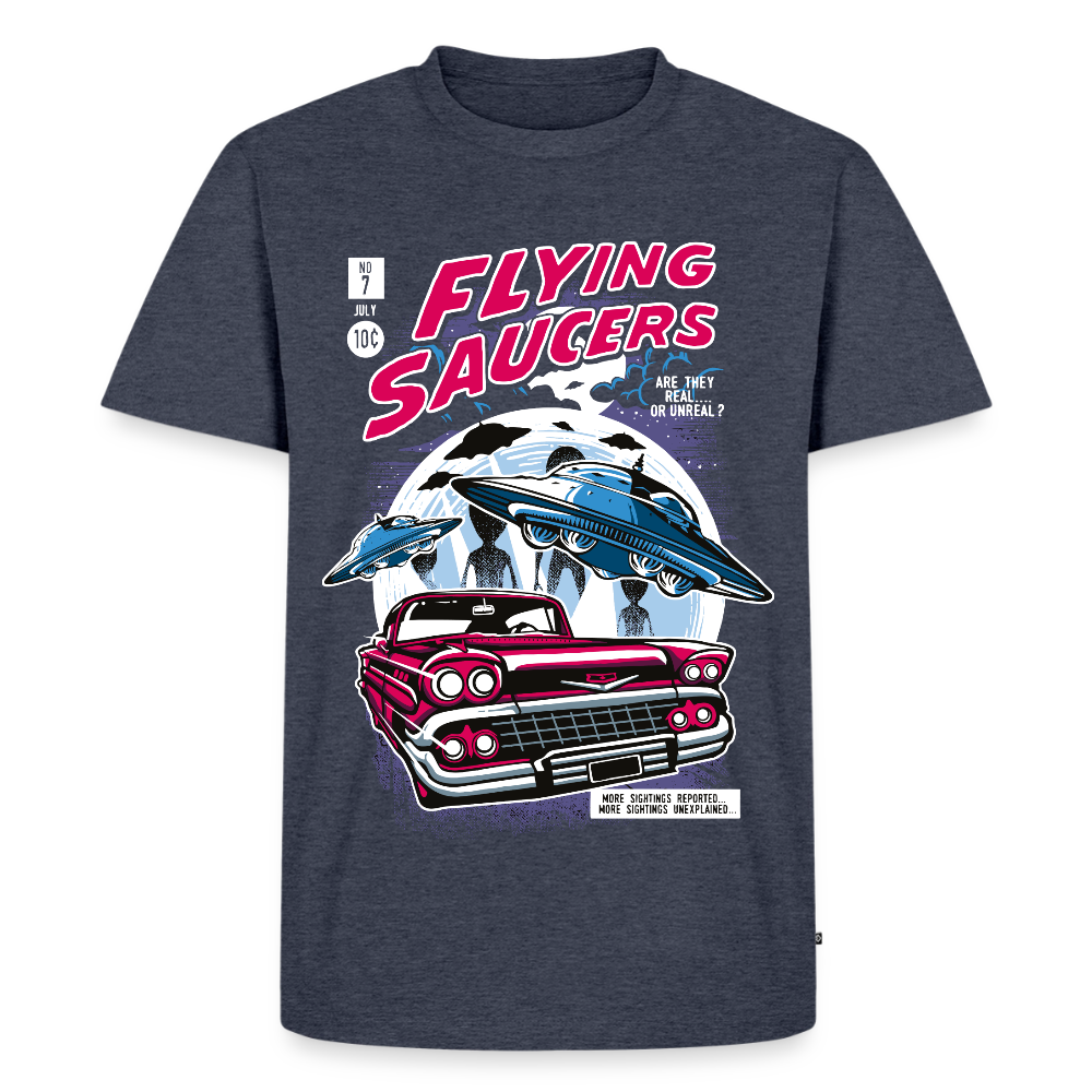 FLYING SAUCERS Premium T-Shirt - heather denim