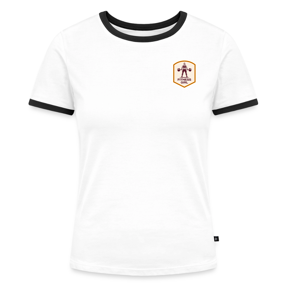 Fitness Girl Kontrast T-Shirt - white/black