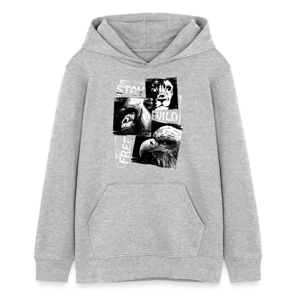 STAY WILD Premium Teenager Hoodie - heather grey