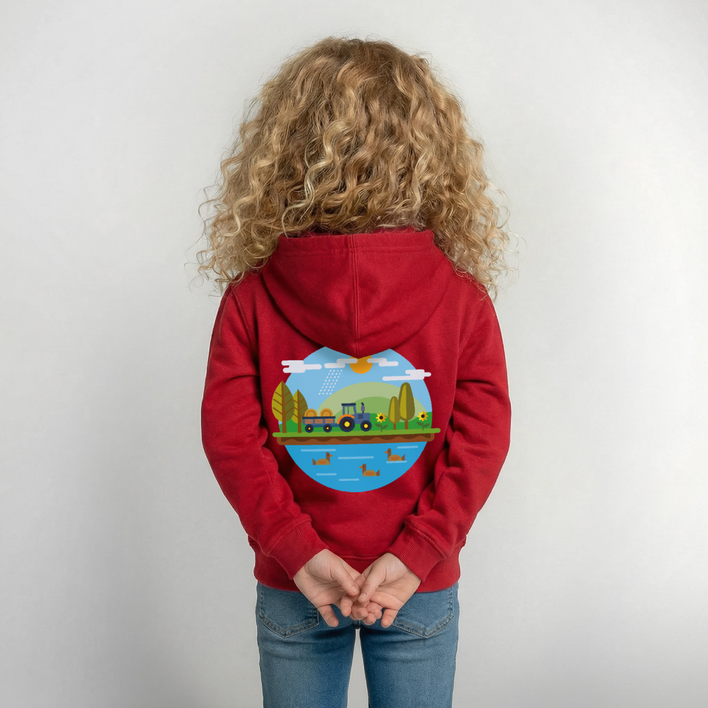 Bauernhof Kinder Hoodie - red