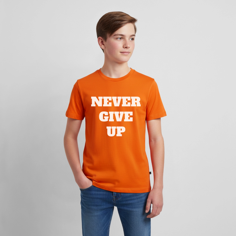 Never give up Premium Teenager T-Shirt - orange 