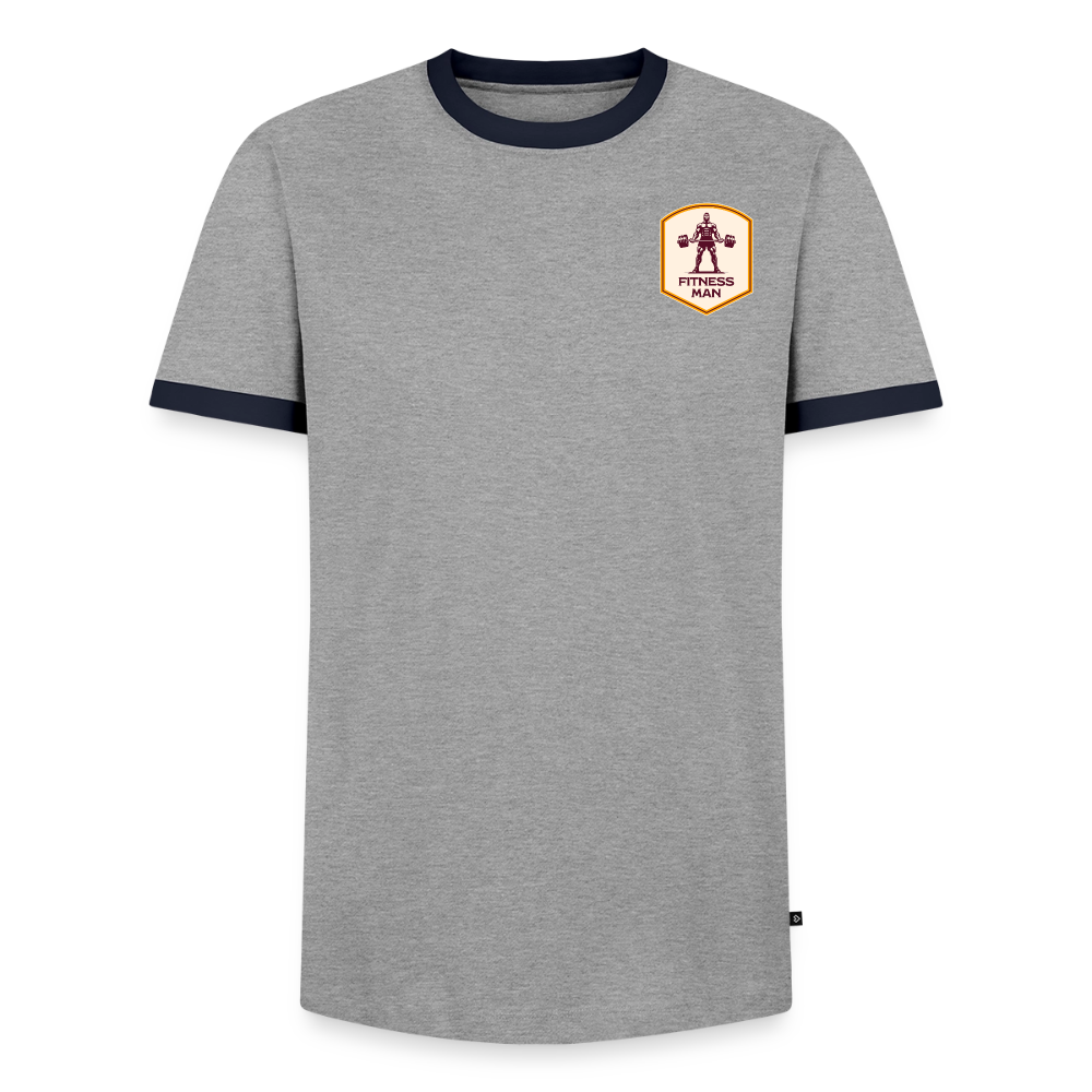 Fitness Man Kontrast T-Shirt - grey/navy 
