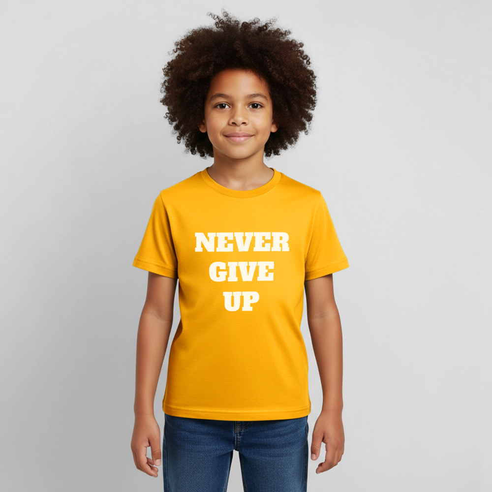 Never give up Kinder T-Shirt - gold