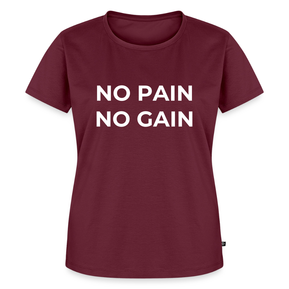 NO PAIN NO GAIN T-Shirt Woman - burgundy