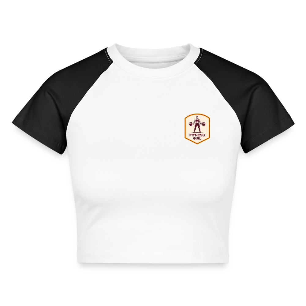 Fitness Girl Cropped T-Shirt - white/black 